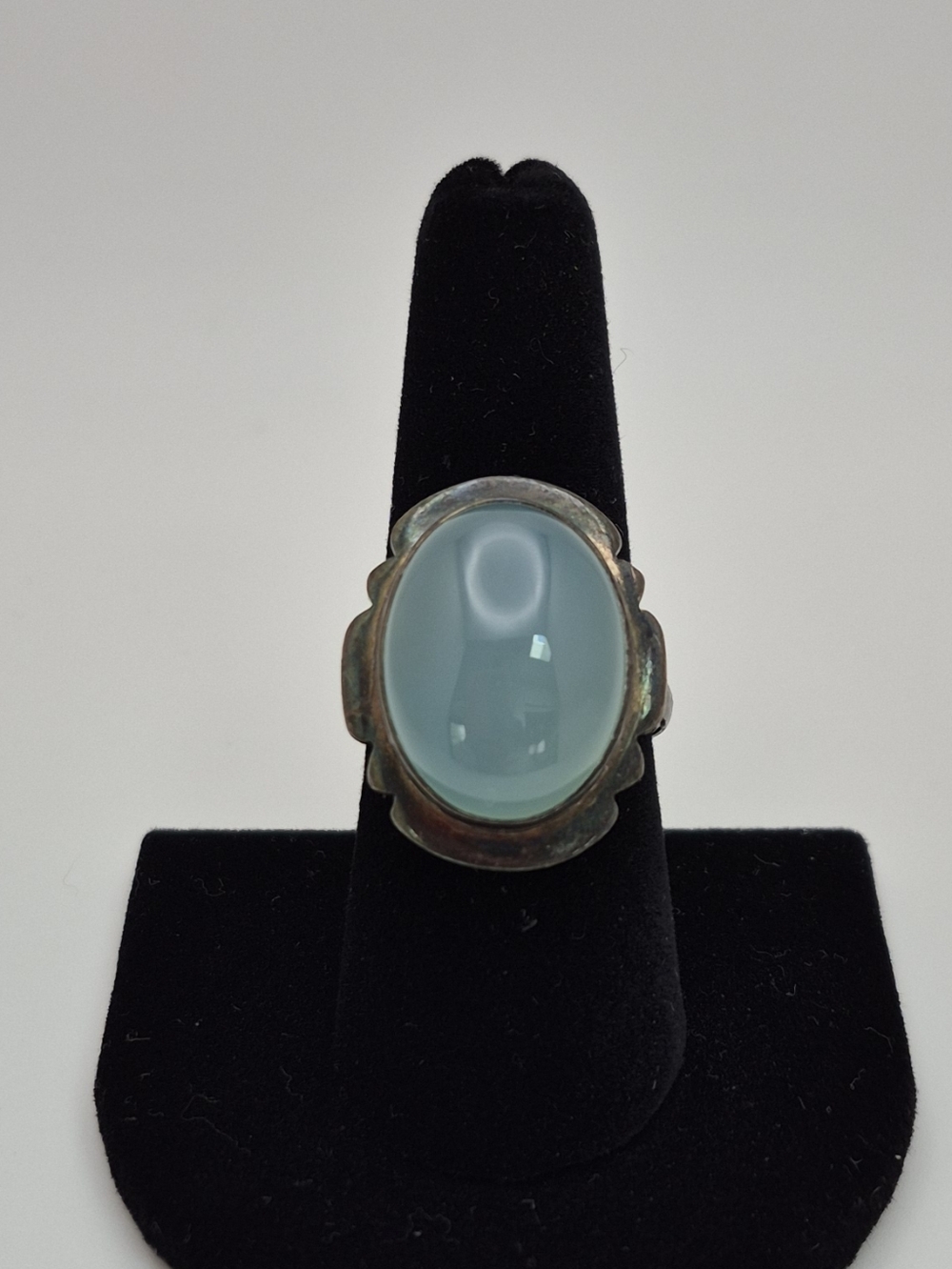 Light Blue Cabochon Statement Ring - Women Jewelry